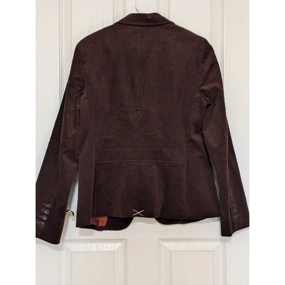 Talbots Women's Brown Corduroy Blazer Jacket Size 10 Classic Single Breasted - Picture 3 of 11